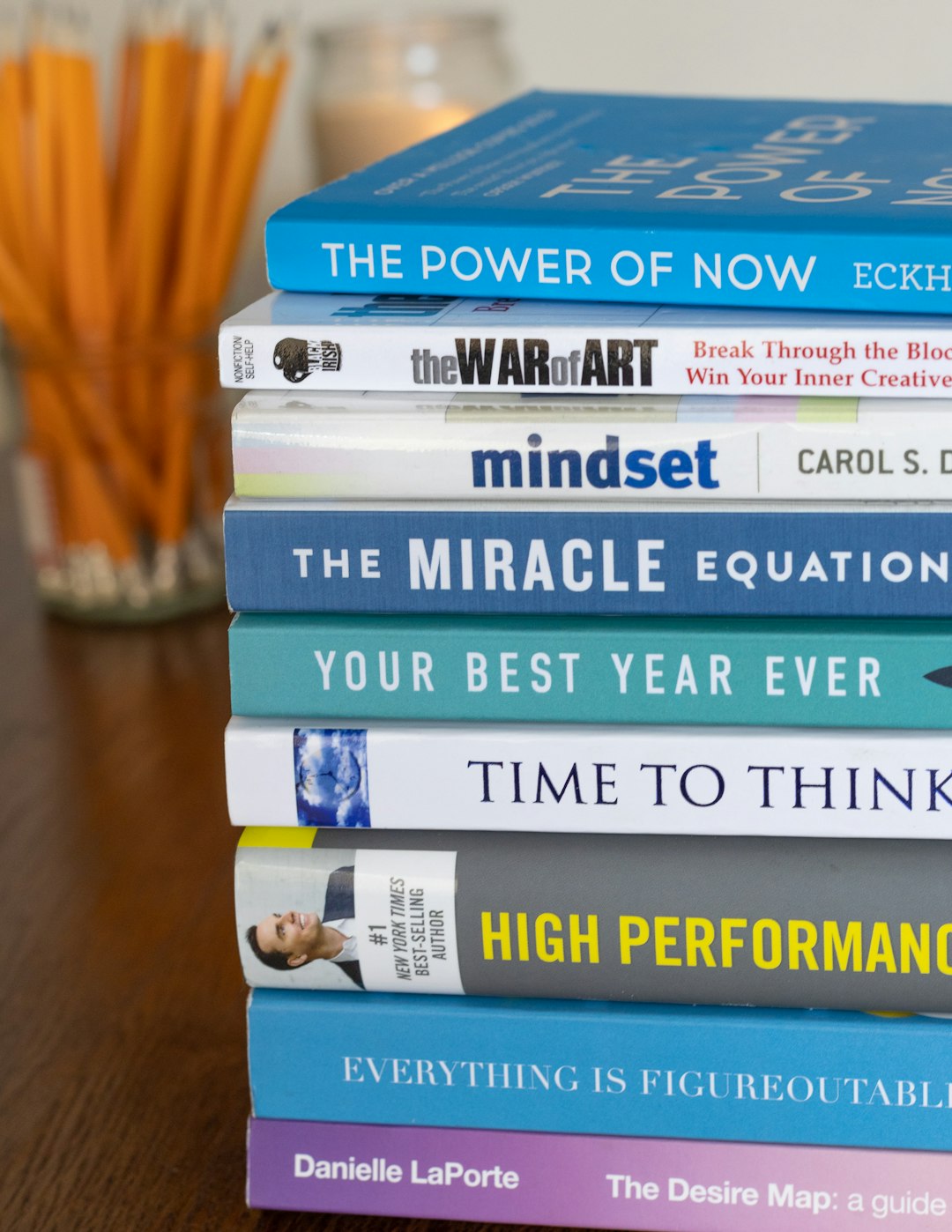 A collection of personal development books